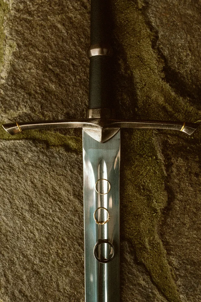 Their sword against a tree