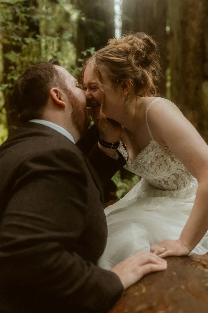 A close moment together in the forest