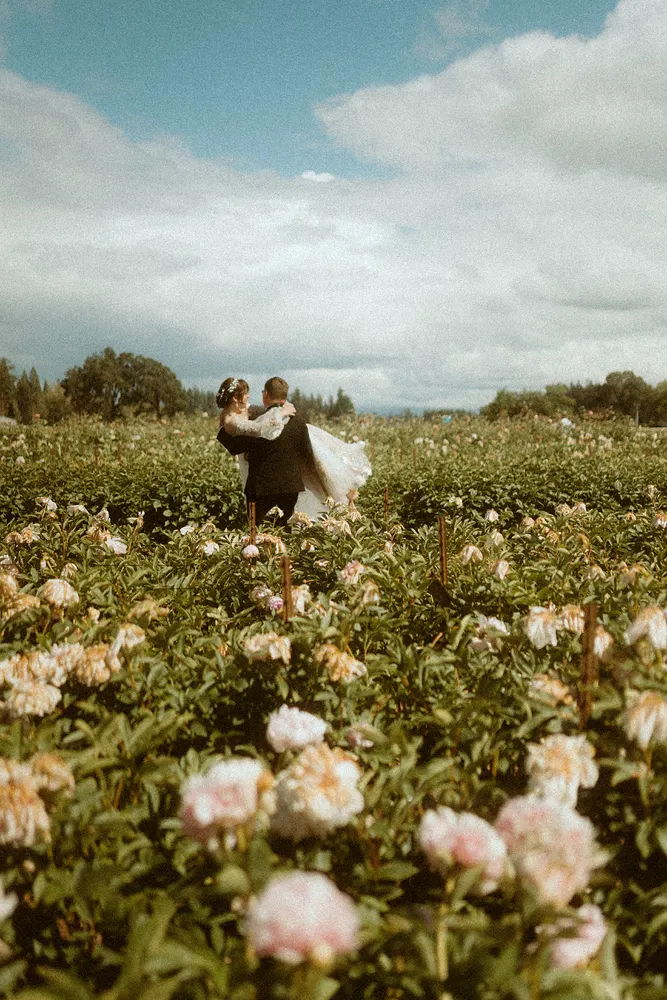 Exploring the peony gardens