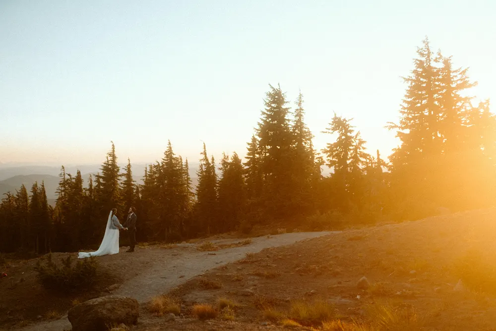 Golden light across the mountain landscape