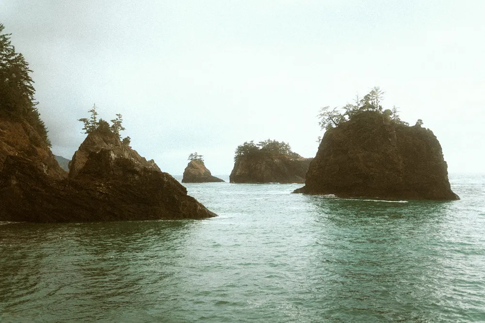 Sea stacks along the coast