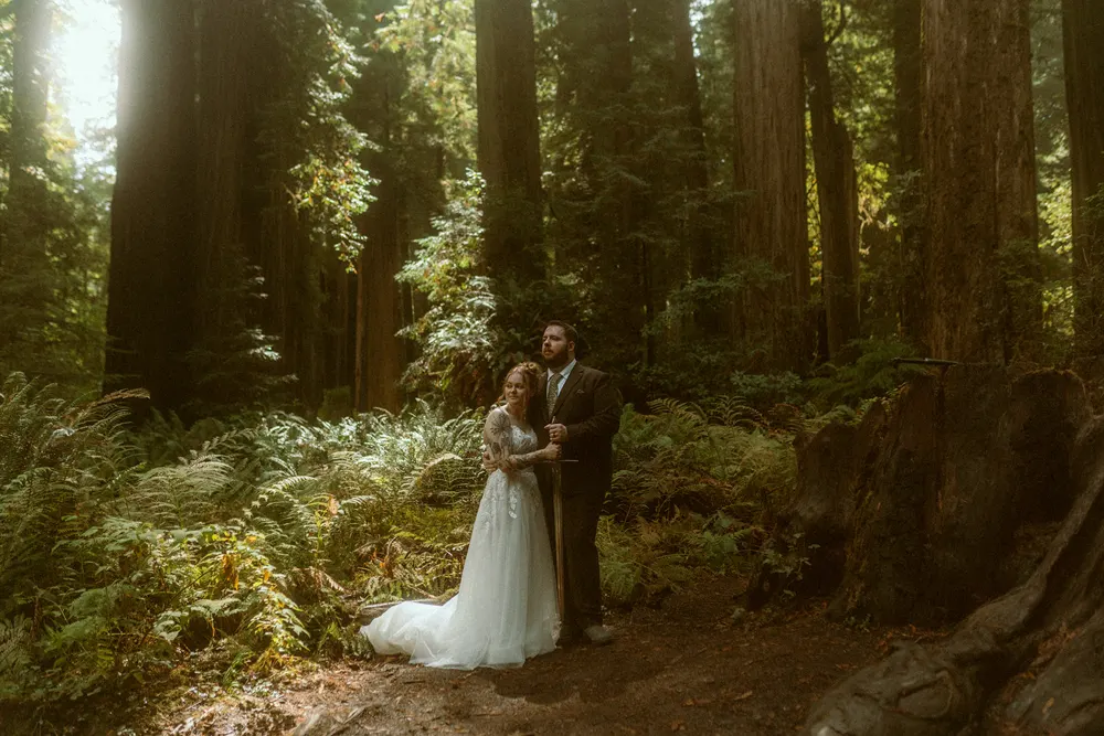 A portrait among the ferns and redwoods