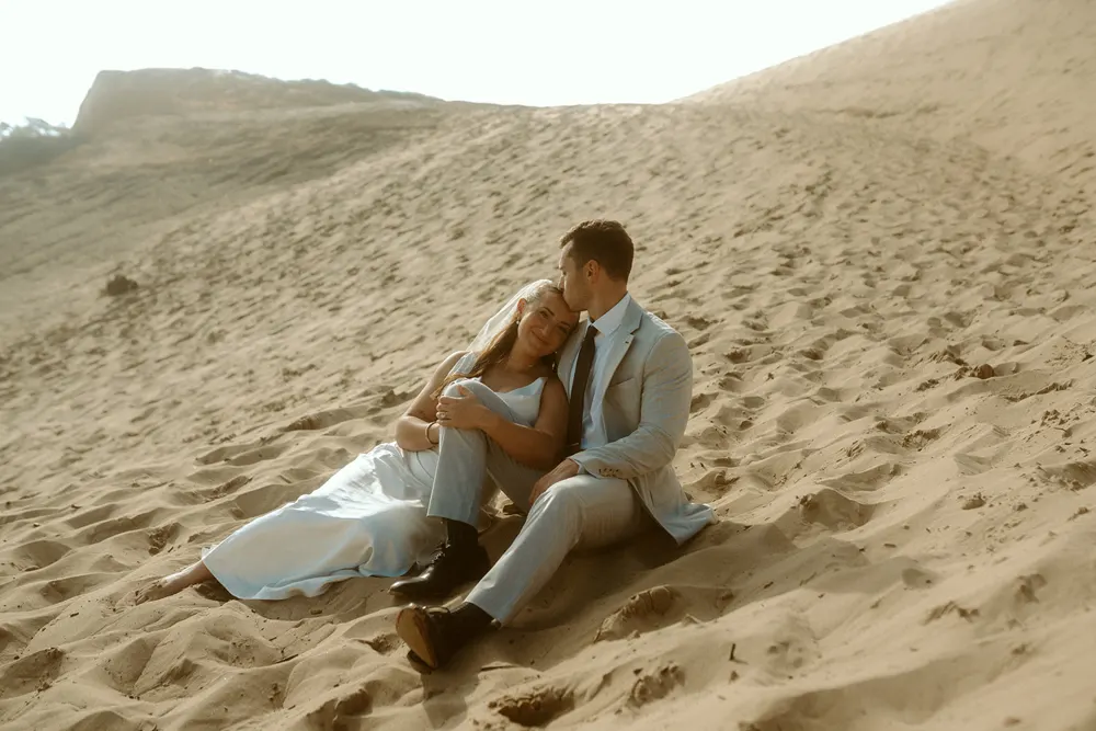 Sitting together in the Cape Kiwanda sand dunes